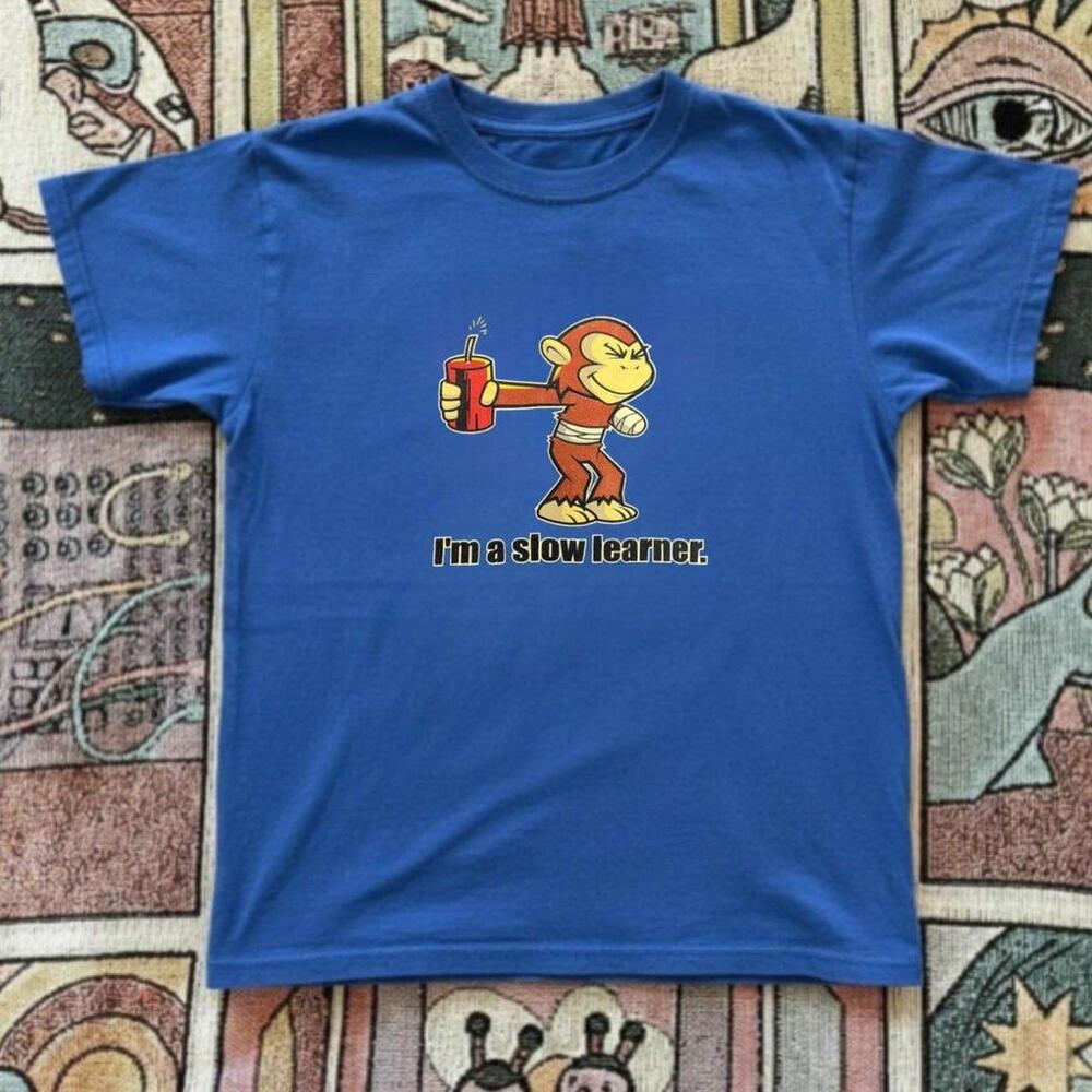 Gildan Men Blue T-Shirt, IM A Slow Learner Graphic Tee